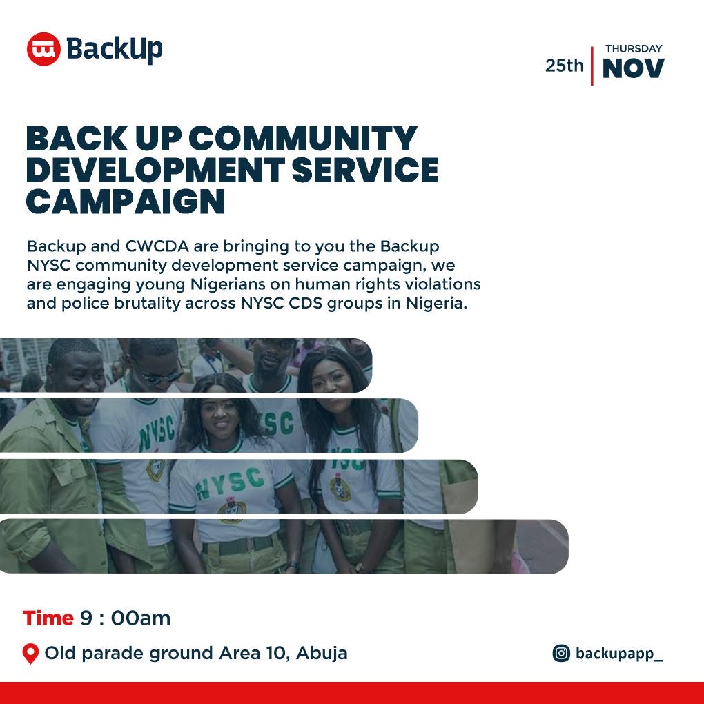 All About the Backup NYSC Community Development Groups Campaign
